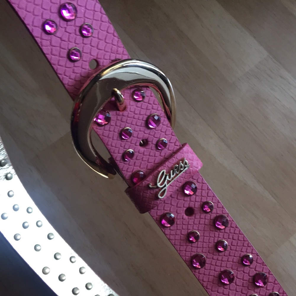 Beautiful pink guess crystal belt size s